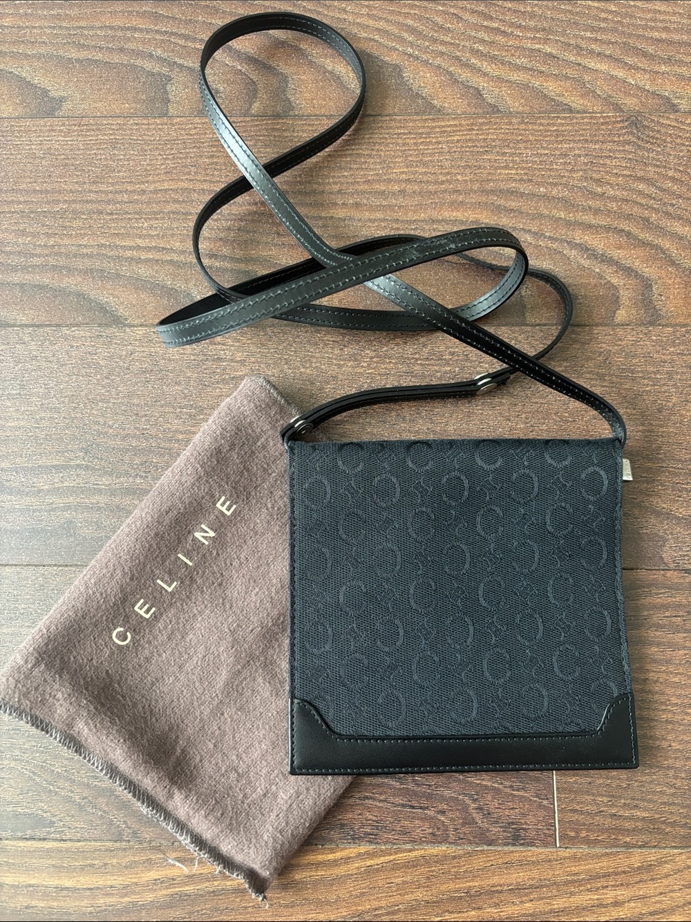 Celine Black Monogram Canvas Crossbody Bag